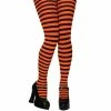 Vendor-unknown Hoisery Tights, Striped, Orange-Black